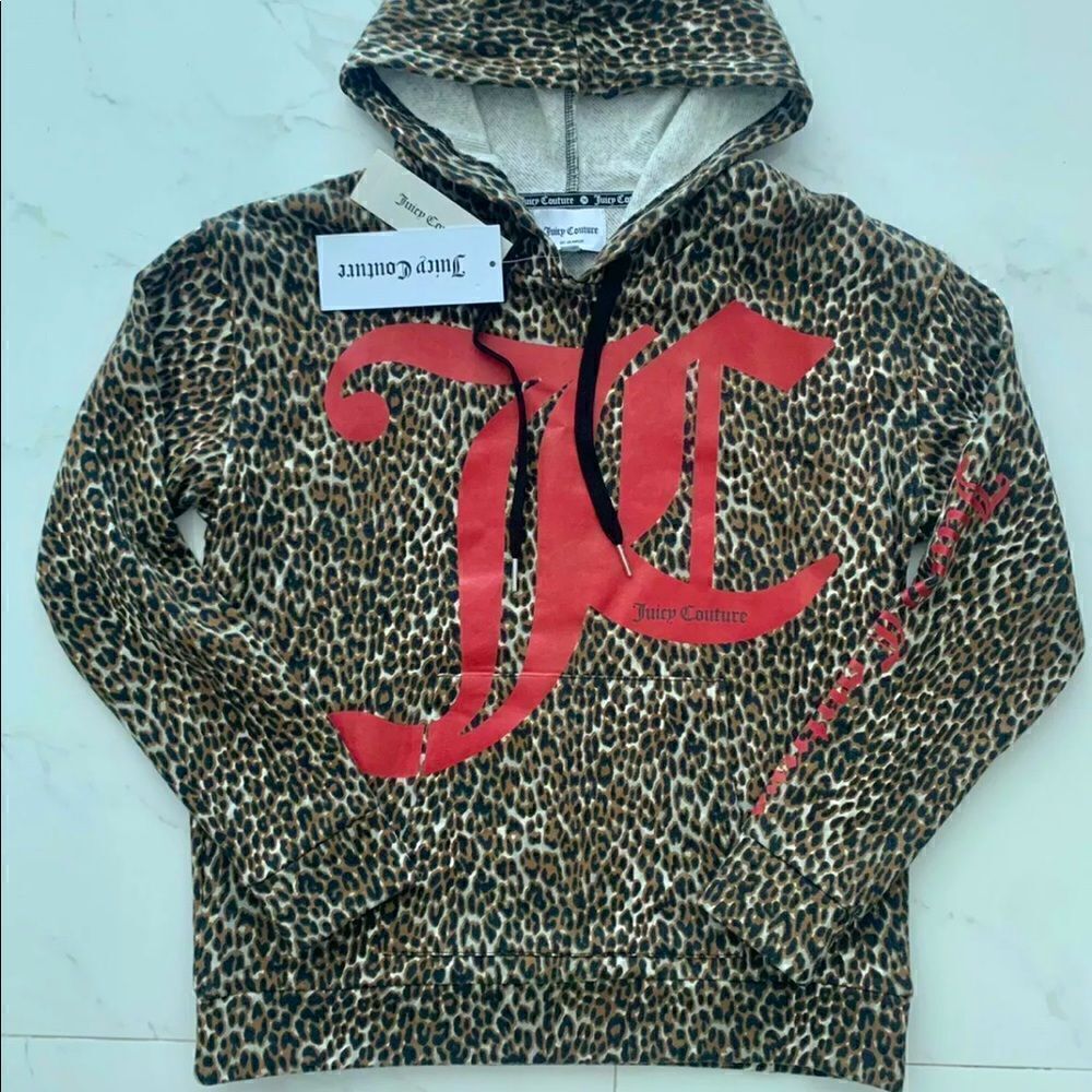 NWT JUICY COUTURE Graphic Hoodie Leopard